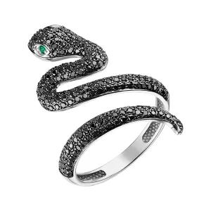 Золотое кольцо Змея с бриллиантами